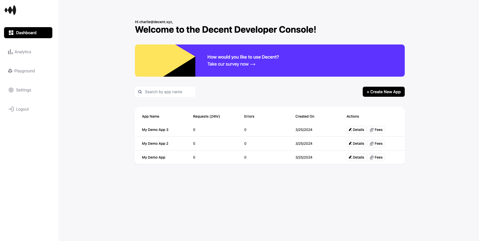 Dev Console Analytics